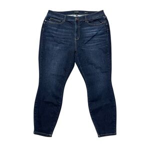 Judy Blue Jeans Skinny Fit Women Size 22W High Rise Stretch Dark Wash Whiskers